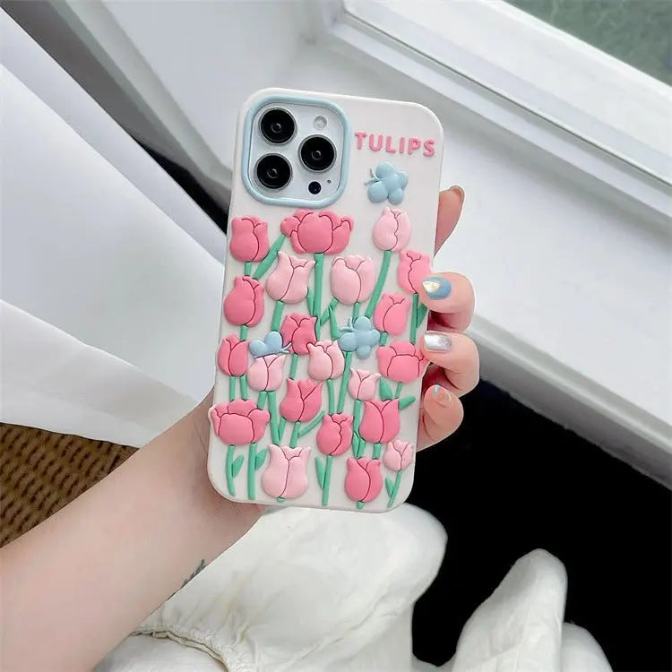 Tulip Butterfly Bush Apple 13 Applicable iPhone11/13promax Phone Case Gimme that