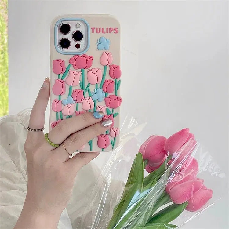 Tulip Butterfly Bush Apple 13 Applicable iPhone11/13promax Phone Case Gimme that