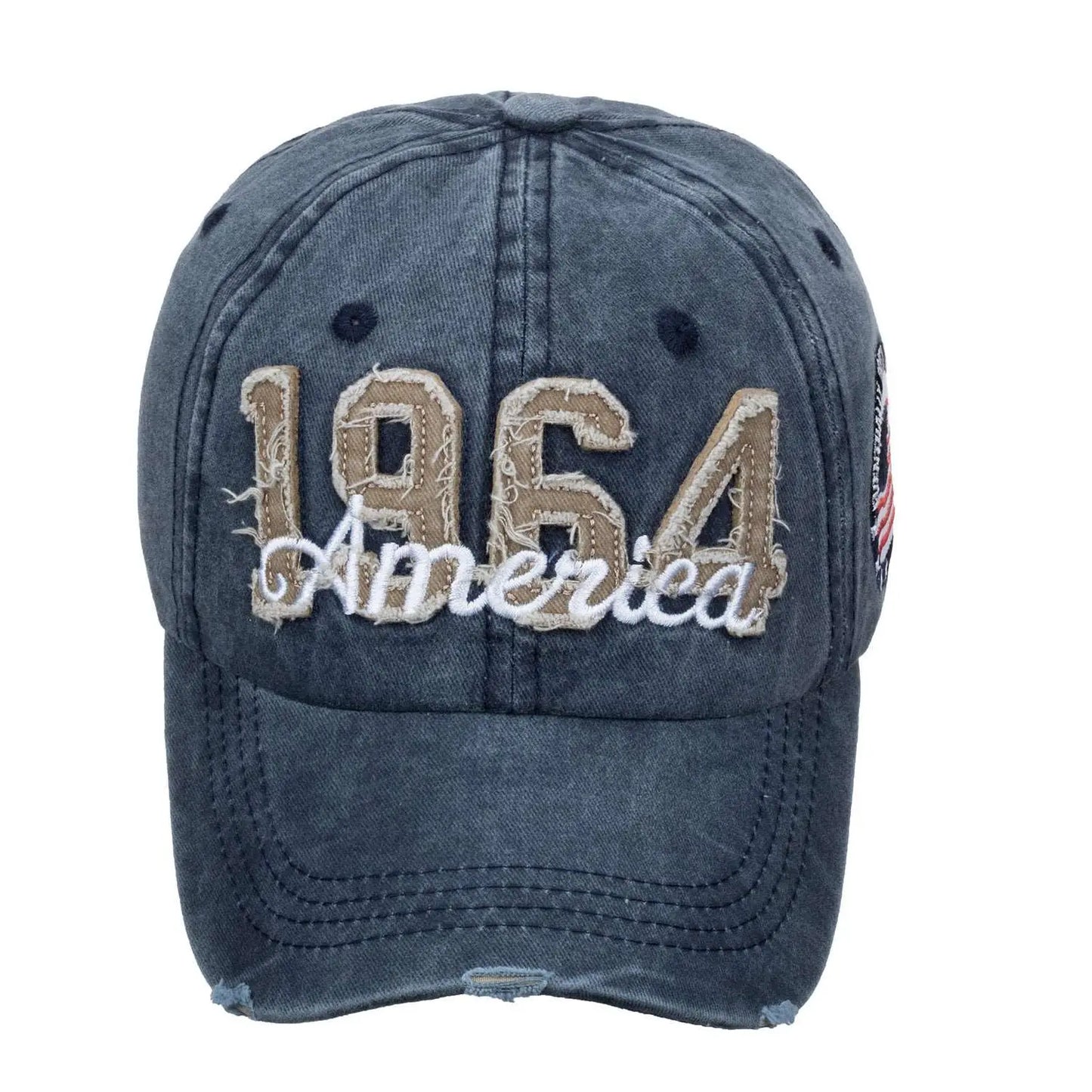 Spring/Summer New Baseball Cap 1964 Embroidery America Washed Cotton Distressed Men's Outdoor Peaked Cap B885 Gimme that