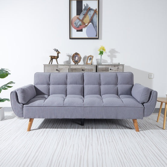 2064 Corduroy Sofa  Sofa Bed-Smoke Gray - GimmeWarehouse