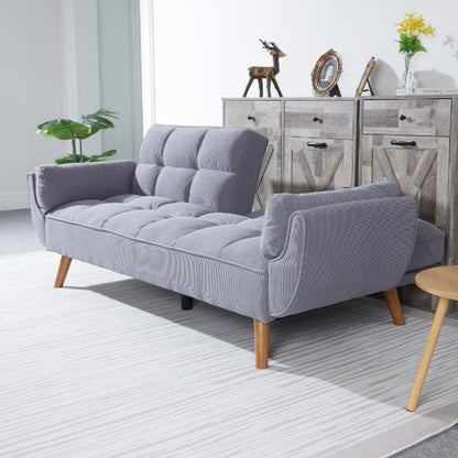 2064 Corduroy Sofa  Sofa Bed-Smoke Gray - GimmeWarehouse