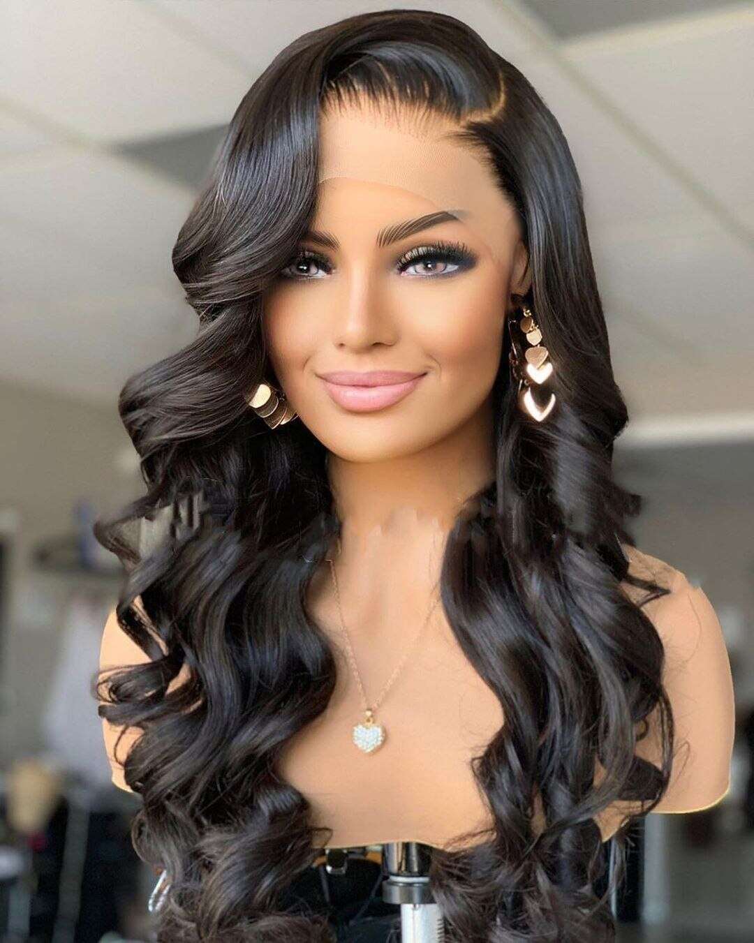 26Inch Long Water Wave Synthetic Lace Front Wigs For Women With Baby Hair Heat Resistant Fiber Hair Daily Wear Wigs 180%Density Gimme that