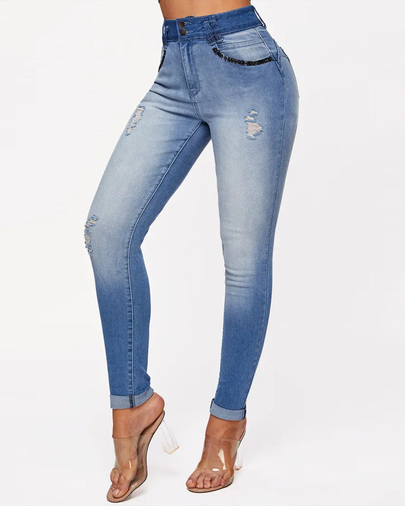 Women's Gradient Skinny Jeans C.j Dropshipping