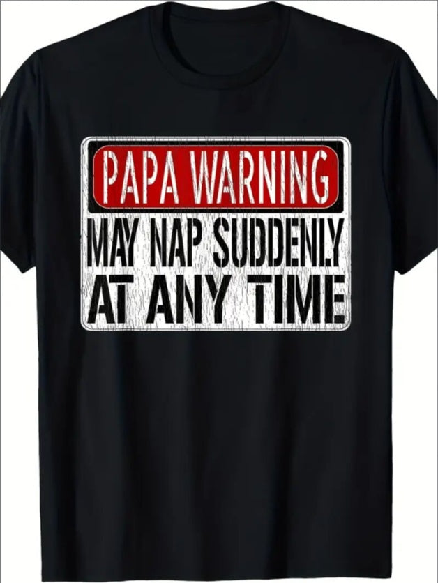 Men's Printed Short Sleeve Shirt - Papa Warning