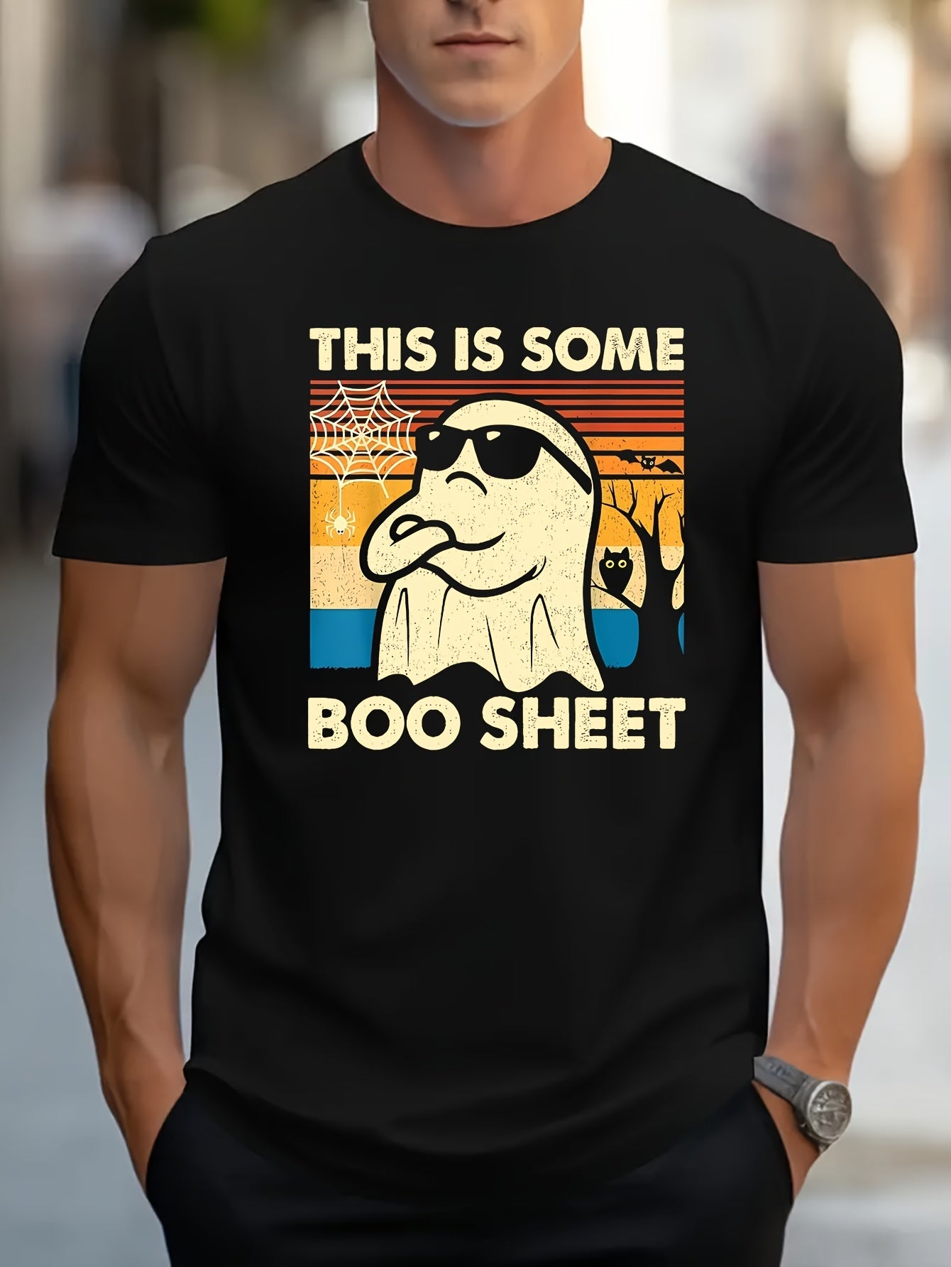 Men's Halloween Ghost Print T-Shirt Gimme That