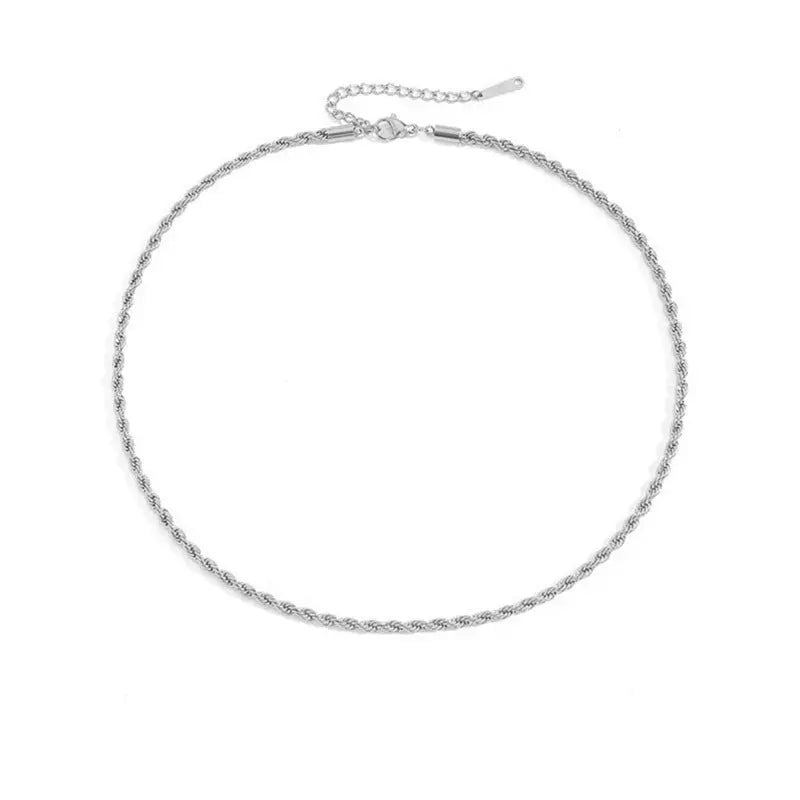 New Necklace 3mm/4mm Twist Chain Necklace Stainless Steel Necklace Gimme that