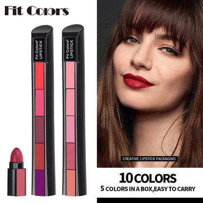 5 Colors Matte Velvet Lipstick Waterproof Sweatproof Lip Gloss Duration Colorfast Lipstick Non Stick Cup Lip Gloss Cosmetics - GimmeWarehouse