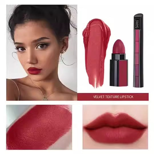 5 Colors Matte Velvet Lipstick Waterproof Sweatproof Lip Gloss Duration Colorfast Lipstick Non Stick Cup Lip Gloss Cosmetics - GimmeWarehouse