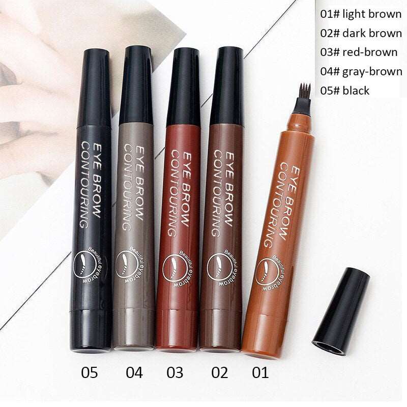 5 Colors Paint Tint 4 Tip Waterproof Cosmetic Eye brow Liner - GimmeWarehouse