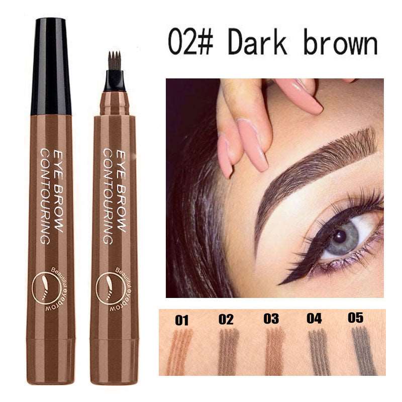 5 Colors Paint Tint 4 Tip Waterproof Cosmetic Eye brow Liner - GimmeWarehouse