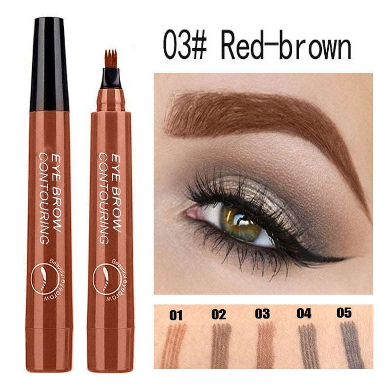 5 Colors Paint Tint 4 Tip Waterproof Cosmetic Eye brow Liner - GimmeWarehouse