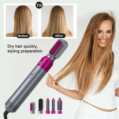 5In1 Hair Dryer Comb Hair Curler - GimmeWarehouse