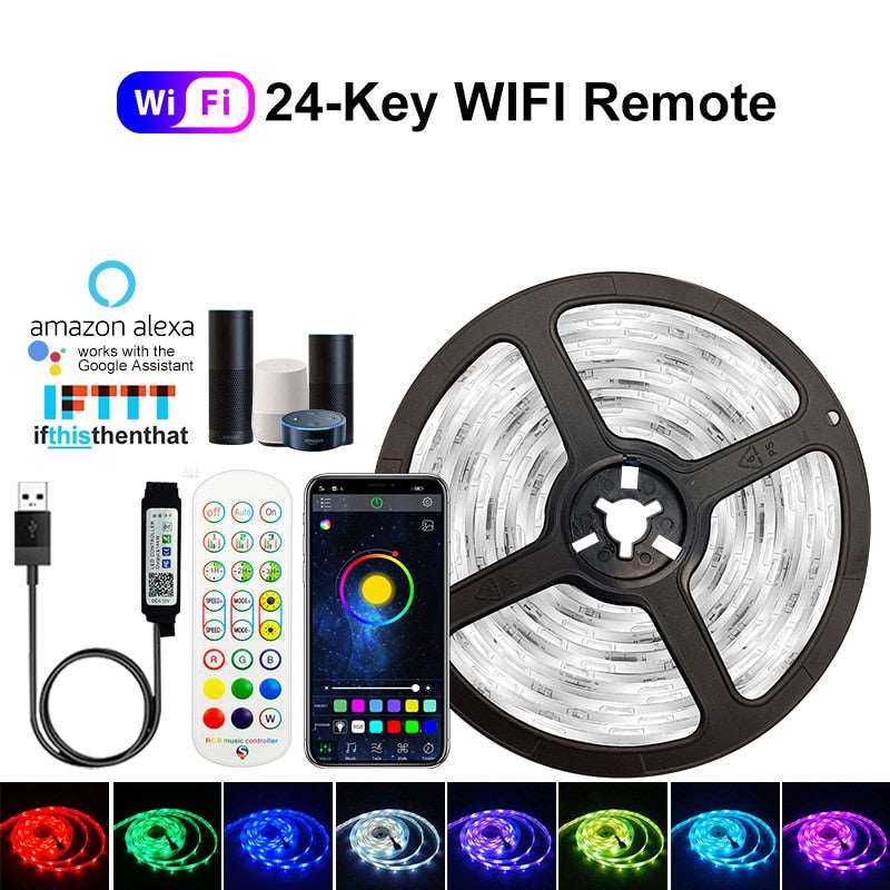 5V USB WIFI Bluetooth Waterproof RGB Stirip lights - GimmeWarehouse