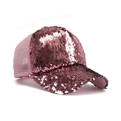 6-Color Sequins Mesh SunShade Baseball Cap - GimmeWarehouse