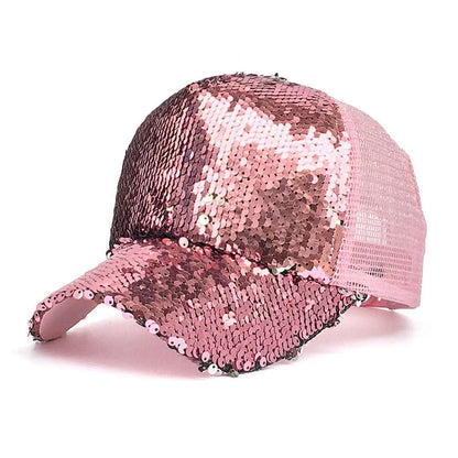 6-Color Sequins Mesh SunShade Baseball Cap - GimmeWarehouse