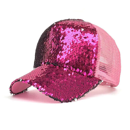 6-Color Sequins Mesh SunShade Baseball Cap - GimmeWarehouse