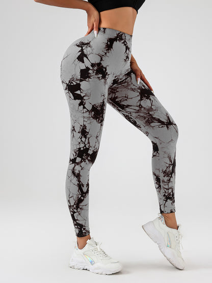 Tie Dye Slimming Yoga Leggings, Butt Lifting High Stretch Casual Fitness Yoga Pants, Women's Activewear C.j Dropshipping