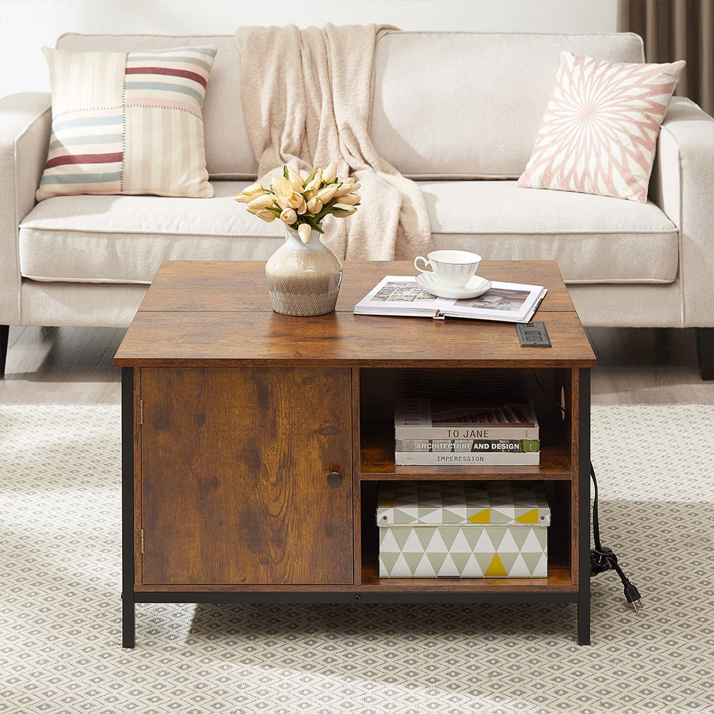 Height-adjustable Coffee Table, Multi-purpose Coffee Table With Hidden Compartments