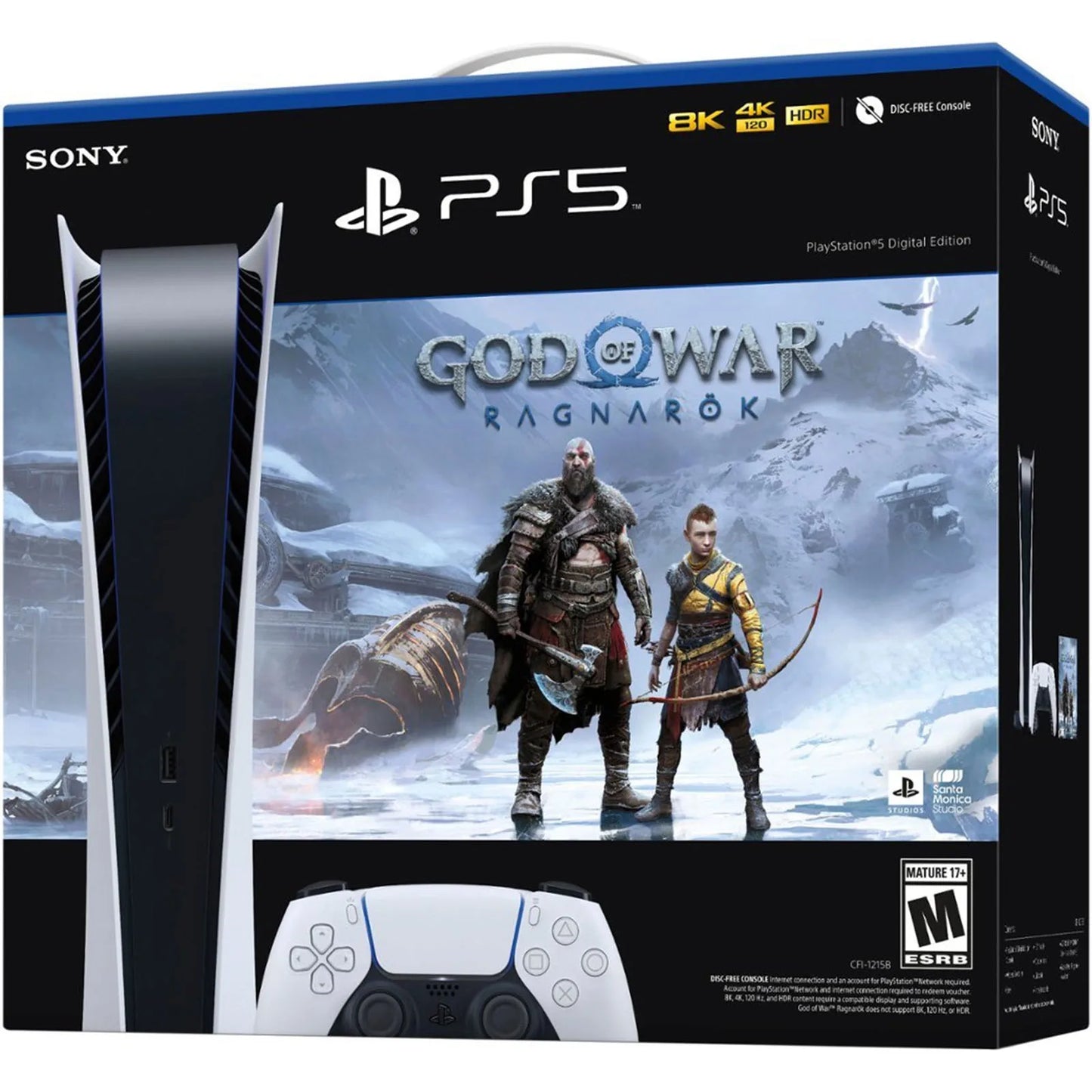 Sony PS5, PlayStation 5 Console Digital Edition God of War Ragnarök Bundle, Games Download Included Ultra High Speed PS 5