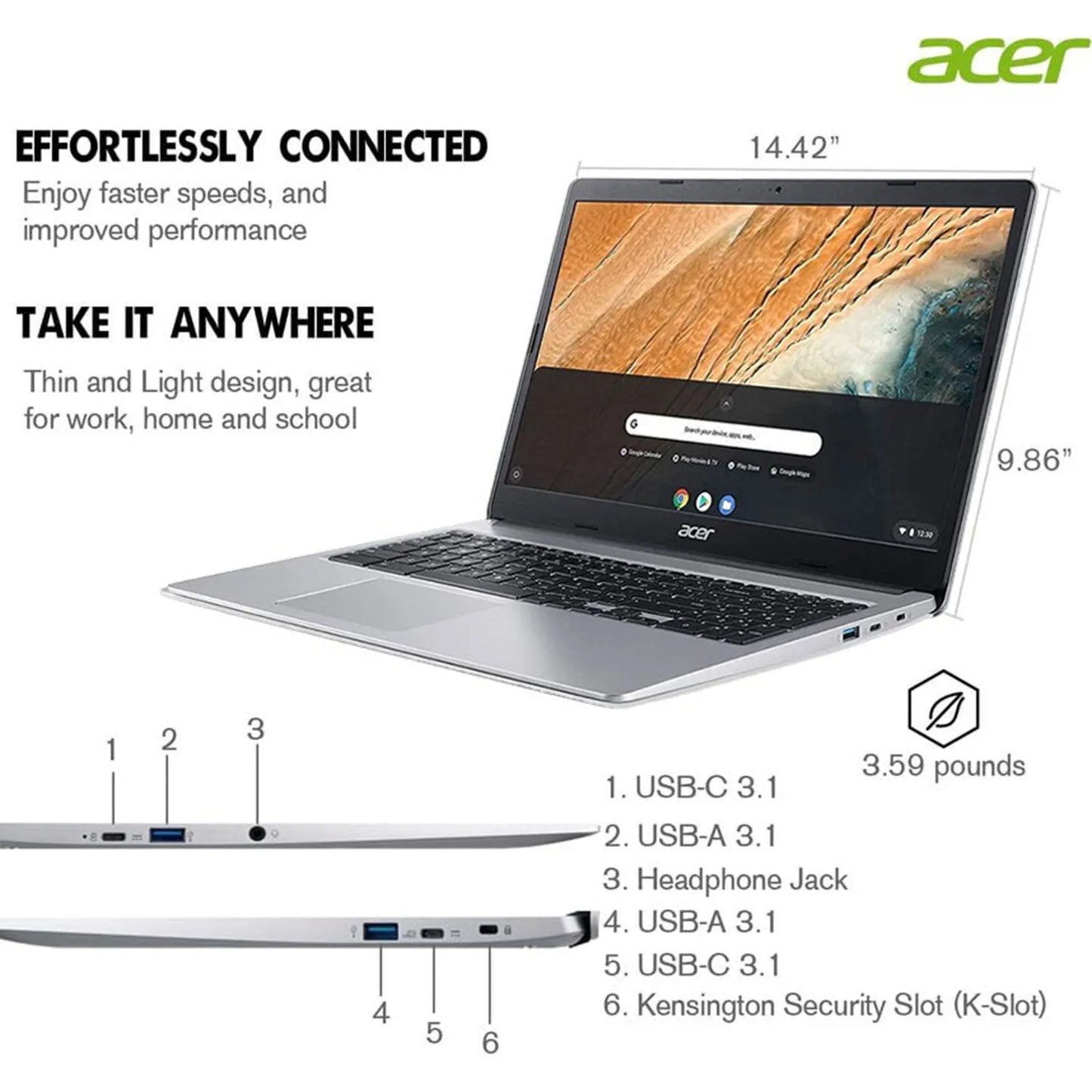 Acer Chromebook 315 Business Laptop for Professionals