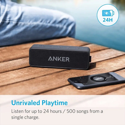 Anker Soundcore 2 Portable Bluetooth Wireless Speaker Better Bass 24-Hour Playtime 66ft Bluetooth Range IPX7 Water Resistance Gimme that