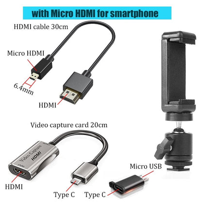 BFOLLOW Android Phone Tablet as Camera Monitor Camcorder HDMI Adapter for Vlog Youtuber Filmmaker DSLR Video Capture Card - GimmeWarehouse