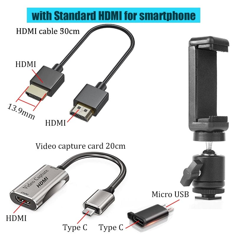 BFOLLOW Android Phone Tablet as Camera Monitor Camcorder HDMI Adapter for Vlog Youtuber Filmmaker DSLR Video Capture Card - GimmeWarehouse