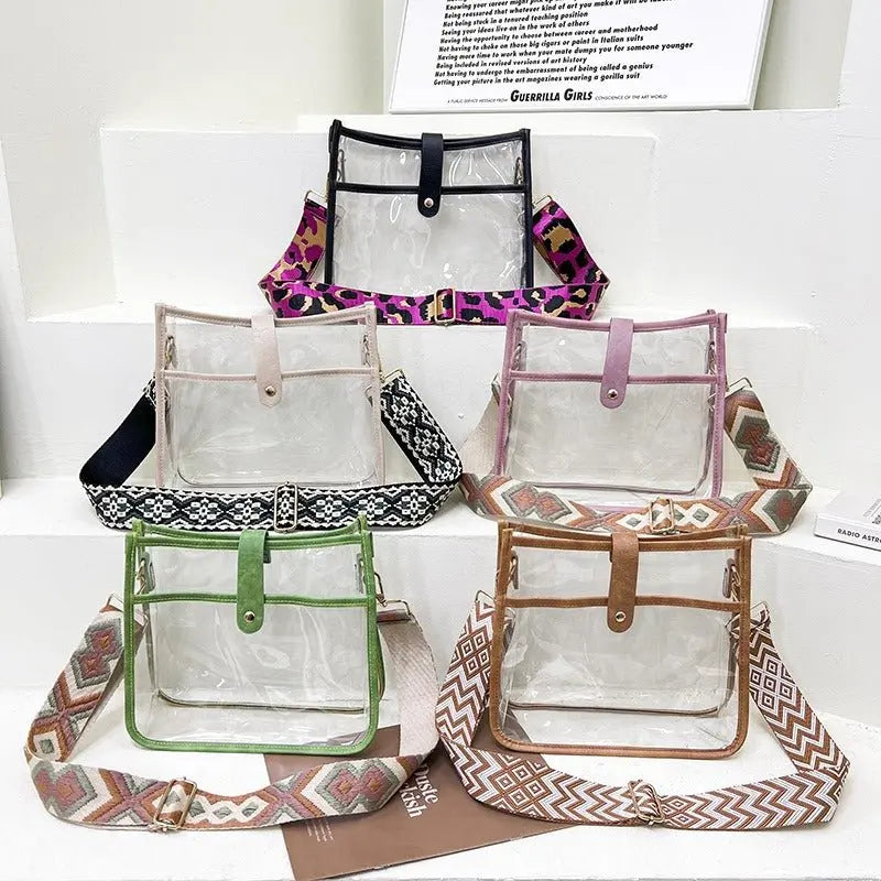 Candy Color Transparent PVC Crossbody Bag - GimmeWarehouse