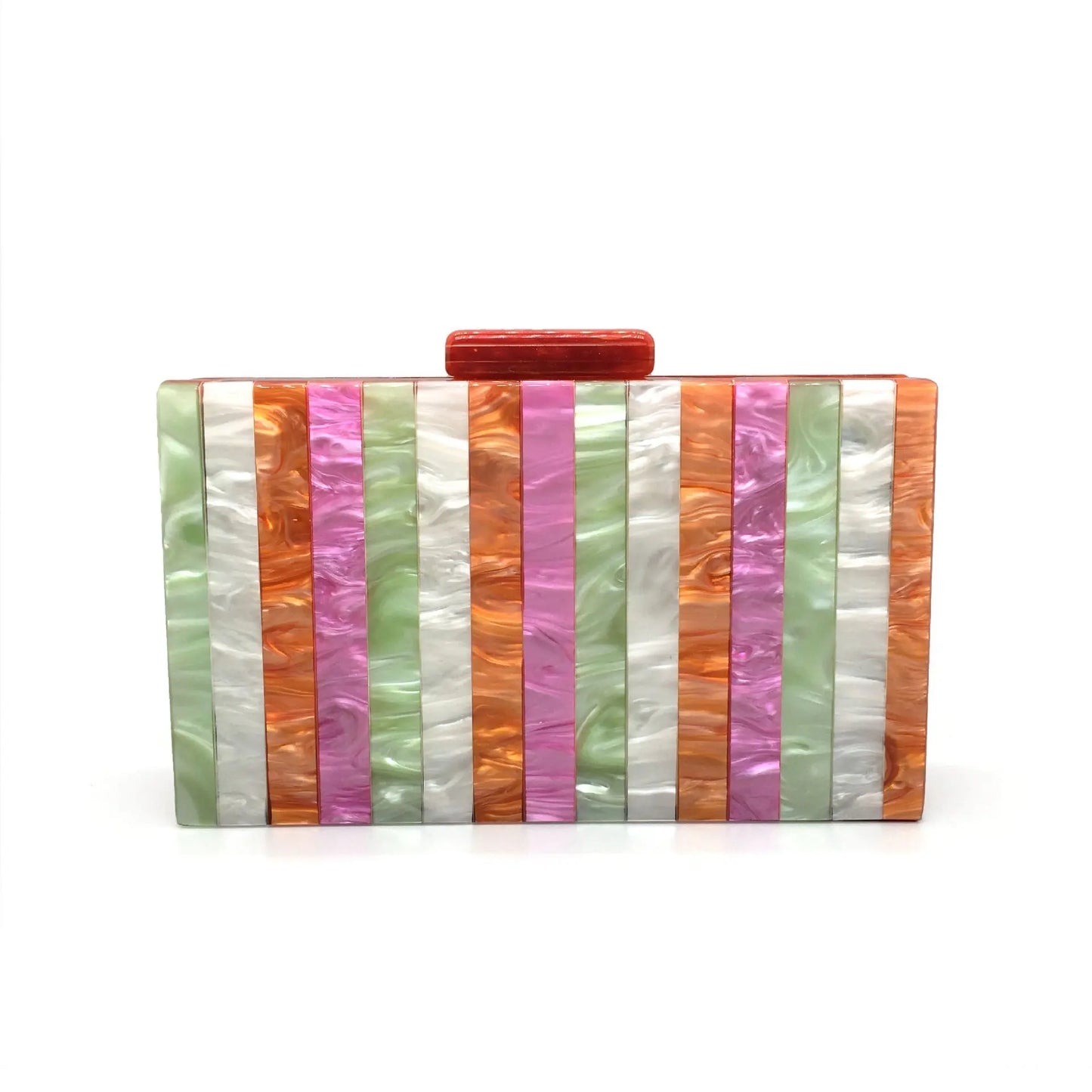 Candy Striped  Pearl Vertical Handbag - GimmeWarehouse