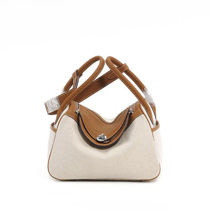 Canvas With Top Layer Cowhide Portable Shoulder Bag - GimmeWarehouse