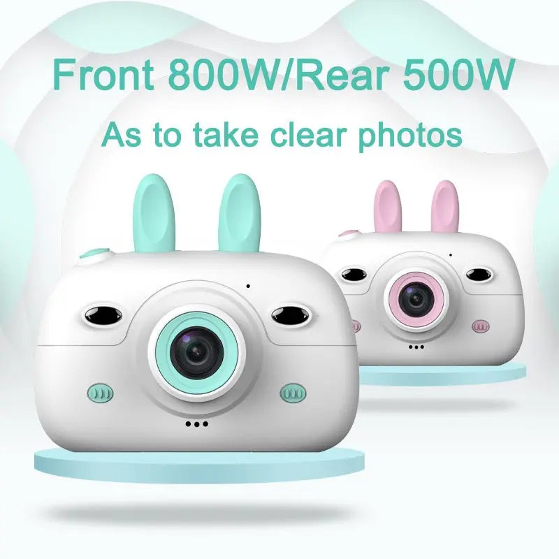 New Children's Camera Rabbit Ears Cartoon Mini Small SLR HD Screen Dual Lens Digital Camera Gift For Children Gimme that