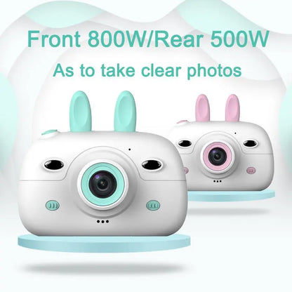 New Children's Camera Rabbit Ears Cartoon Mini Small SLR HD Screen Dual Lens Digital Camera Gift For Children Gimme that