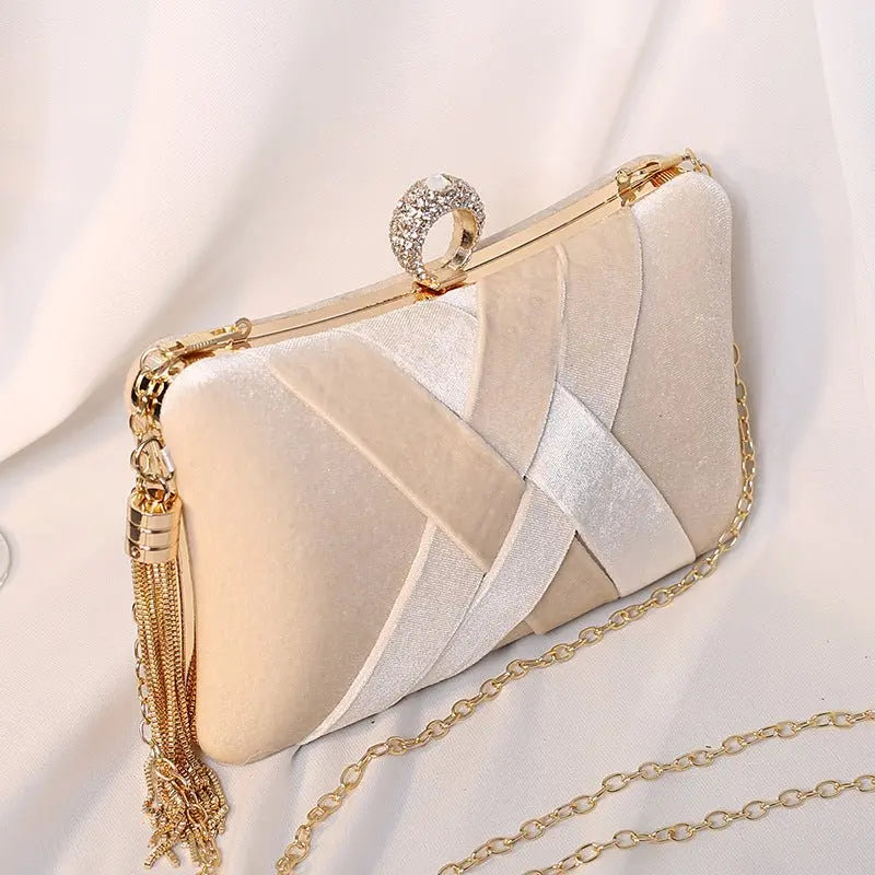 Color Wavy Satin Pillow Shaped HandBag - GimmeWarehouse