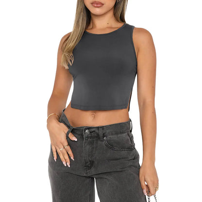 Comfort Slit Sleeveless Top Tank - GimmeWarehouse