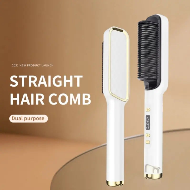 Home Electric Hair Straightening Comb Men And Girls Hairdressing Dual-Use Styling Comb Curling Hair Straightener Gimme that