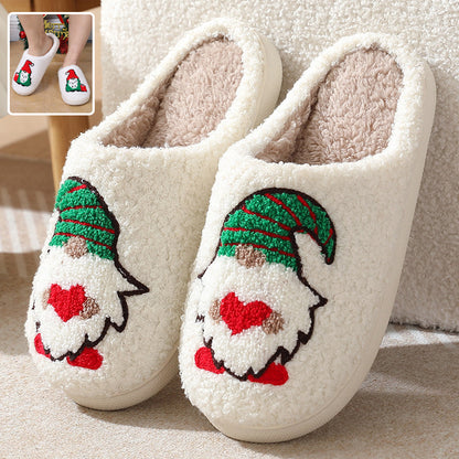 Cute Cartoon Santa Claus Home Slippers Couple Indoor Floor Bedroom Slipper Christmas Warm Shoes Women Men - GimmeWarehouse