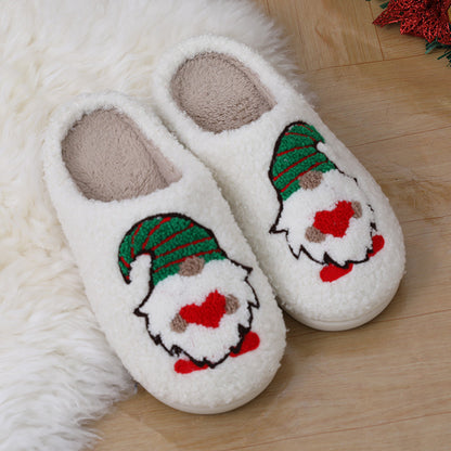 Cute Cartoon Santa Claus Home Slippers Couple Indoor Floor Bedroom Slipper Christmas Warm Shoes Women Men - GimmeWarehouse