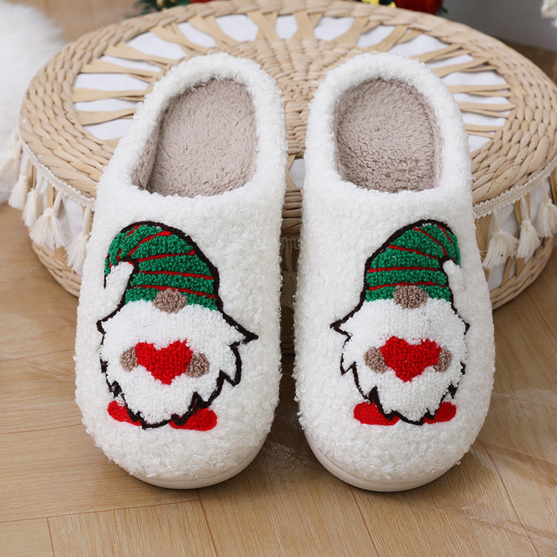 Cute Cartoon Santa Claus Home Slippers Couple Indoor Floor Bedroom Slipper Christmas Warm Shoes Women Men - GimmeWarehouse