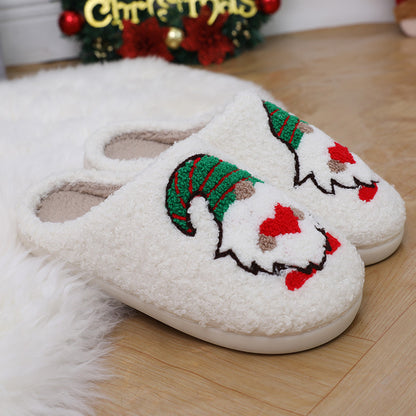 Cute Cartoon Santa Claus Home Slippers Couple Indoor Floor Bedroom Slipper Christmas Warm Shoes Women Men - GimmeWarehouse