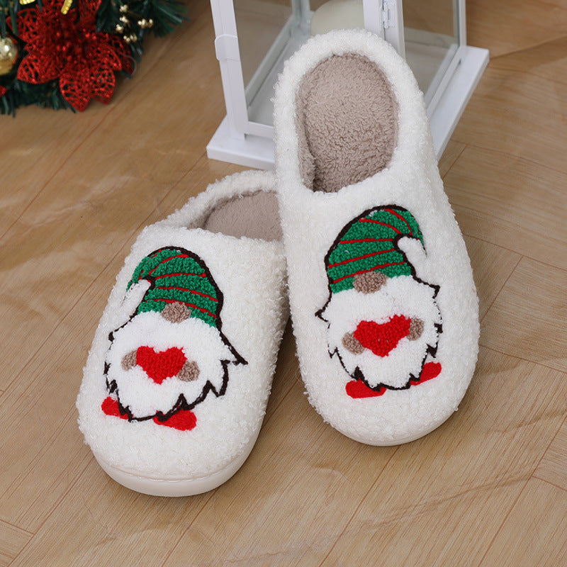 Cute Cartoon Santa Claus Home Slippers Couple Indoor Floor Bedroom Slipper Christmas Warm Shoes Women Men - GimmeWarehouse