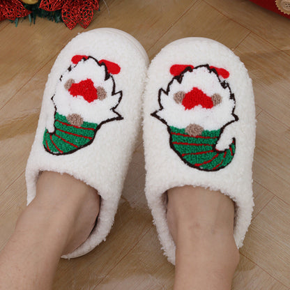 Cute Cartoon Santa Claus Home Slippers Couple Indoor Floor Bedroom Slipper Christmas Warm Shoes Women Men - GimmeWarehouse