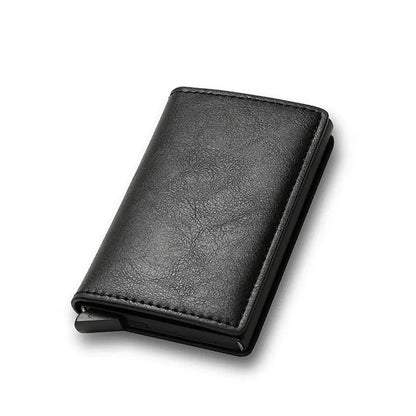 DIENQI Carbon Fiber Card Holder Black Magic Leather Wallet - GimmeWarehouse