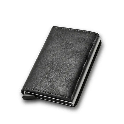 DIENQI Carbon Fiber Card Holder Black Magic Leather Wallet - GimmeWarehouse