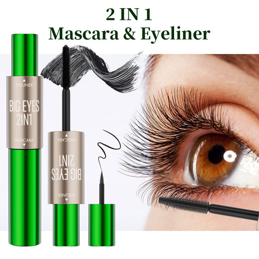 2-in-1 long and thick double-ended mascara, natural and smooth, no smudge cross-border makeup eyeliner eprolo