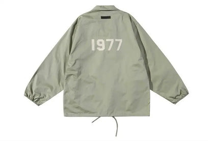 FEAR OF GOD ESSENTIALS 1977 Flocked Printed Jacket - GimmeWarehouse