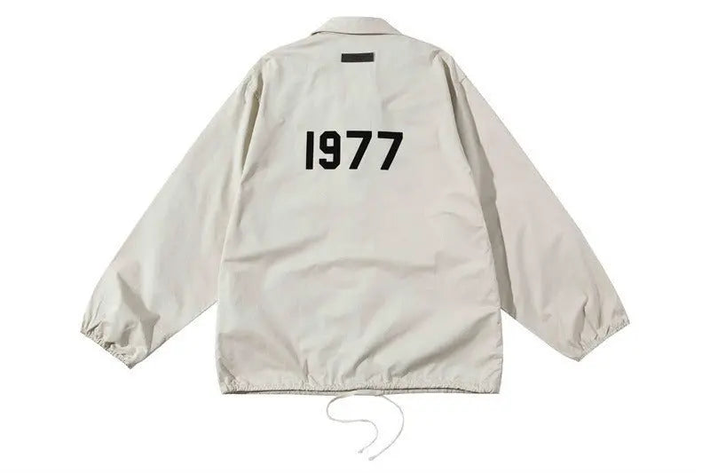 FEAR OF GOD ESSENTIALS 1977 Flocked Printed Jacket - GimmeWarehouse