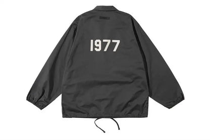 FEAR OF GOD ESSENTIALS 1977 Flocked Printed Jacket - GimmeWarehouse