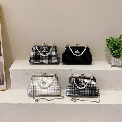 Fashion Crown Beading Shell Dome Bag - GimmeWarehouse