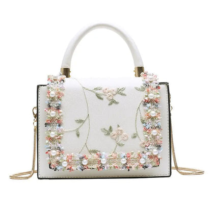 Fashion Flower Lace Square Flip Cover Handbag - GimmeWarehouse