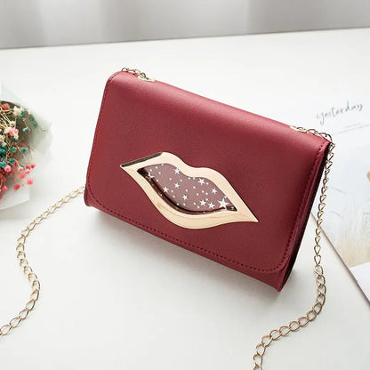 Fashion Lips Square Magnetic Buckle Crossbody Bag - GimmeWarehouse